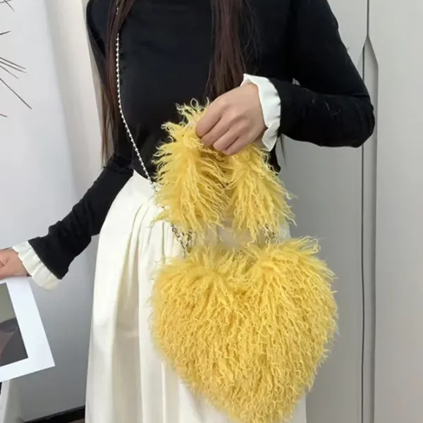 Bags & Purses*Boogzel Clothing Fuzzy Heart Shaped Bag