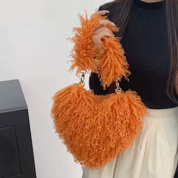 Bags & Purses*Boogzel Clothing Fuzzy Heart Shaped Bag