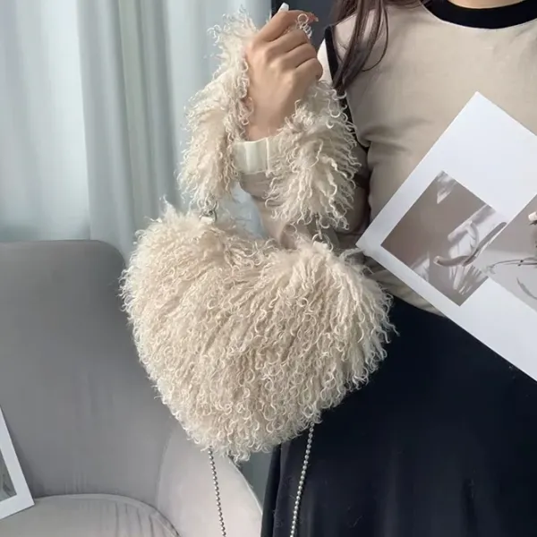 Bags & Purses*Boogzel Clothing Fuzzy Heart Shaped Bag