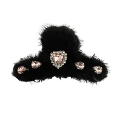 Hair Accessories*Boogzel Clothing Fuzzy Rhinestone Hair Claw