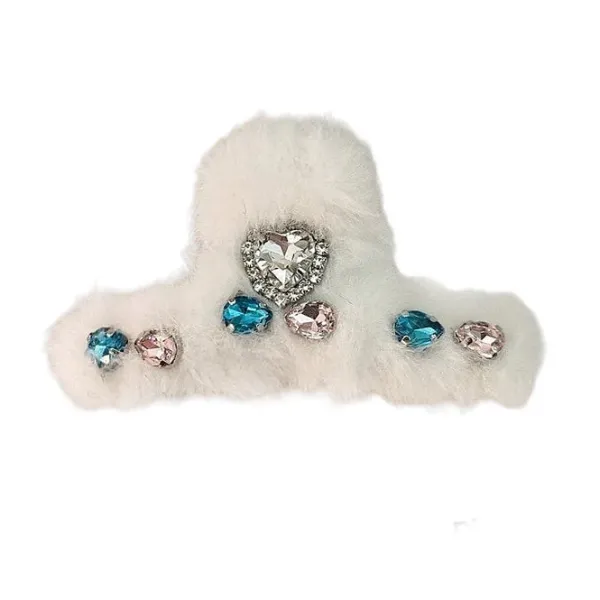 Hair Accessories*Boogzel Clothing Fuzzy Rhinestone Hair Claw