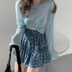 Skirts*Boogzel Clothing Garden Party Mini Skirt Blue
