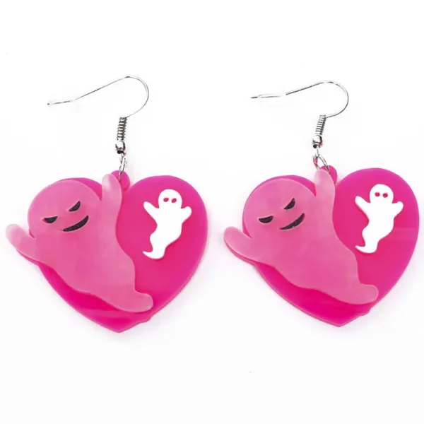 Earrings*Boogzel Clothing Ghost Earrings Pink