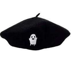 Hats*Boogzel Clothing Ghost Embroidered Beret