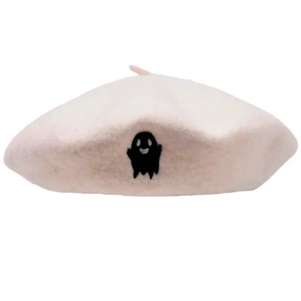 Hats*Boogzel Clothing Ghost Embroidered Beret