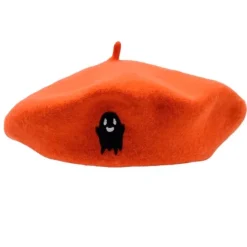 Hats*Boogzel Clothing Ghost Embroidered Beret