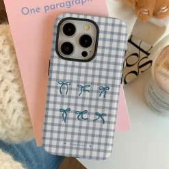 Iphone Cases*Boogzel Clothing Gingham Bows iPhone Case Blue