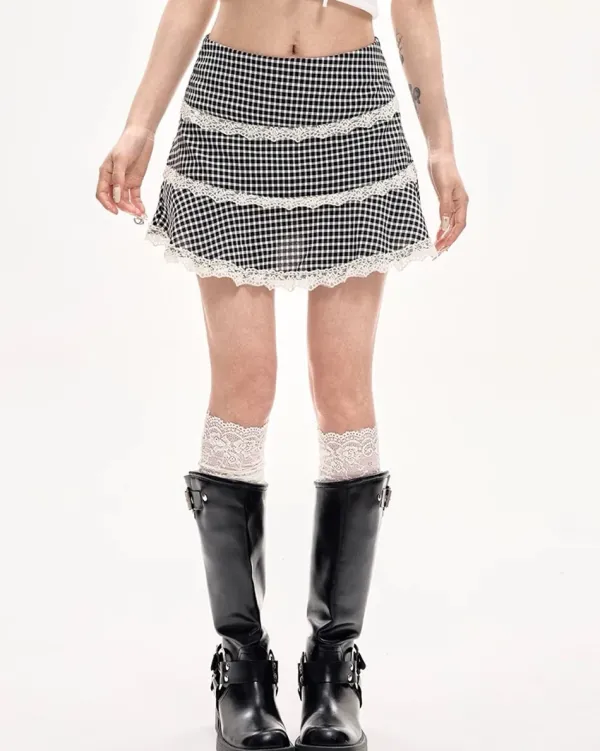 Skirts*Boogzel Clothing Gingham Picnic Ruffle Skirt