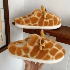 Mad*Boogzel Clothing Giraffe Plush Slippers Orange