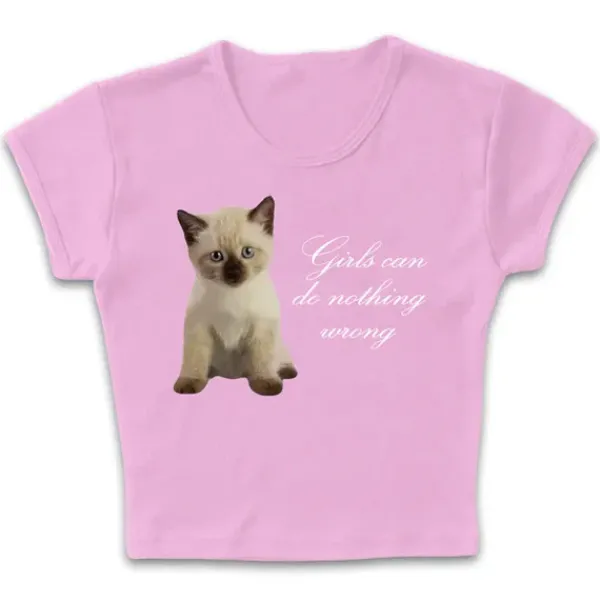 Y2K Tops|Aesthetic T-Shirts & Graphic Tees*Boogzel Clothing Girls Can Do Nothing Wrong Baby Tee