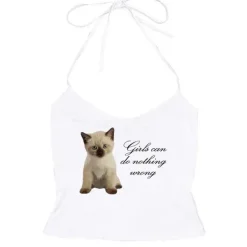 Y2K Tops|Crop Tops*Boogzel Clothing Girls Can Do Nothing Wrong Halter Top