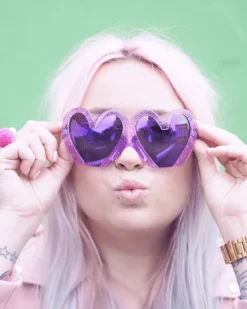 Sunglasses*Boogzel Clothing Glitter Heart Shaped Glasses