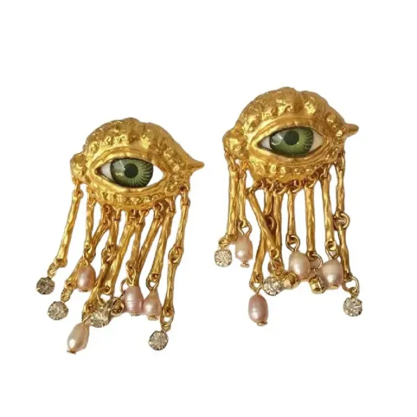Earrings*Boogzel Clothing en Eye Earrings Gold