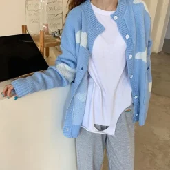 Knit Cardigans|Sweaters*Boogzel Clothing Gone Dreaming Cloud Cardigan Blue