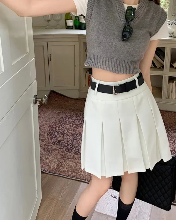 Skirts*Boogzel Clothing Good Manners Knee-Length Pleated Skirt