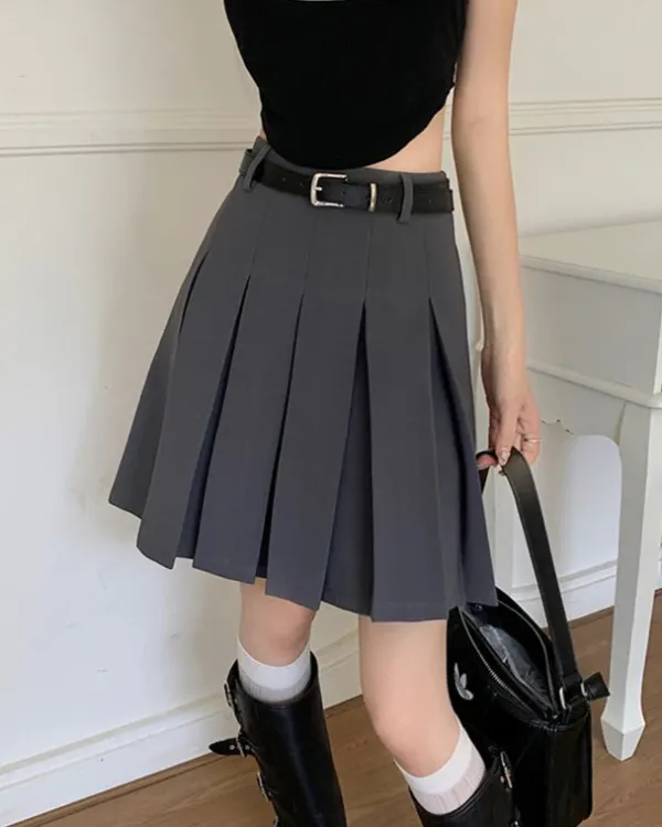 Skirts*Boogzel Clothing Good Manners Knee-Length Pleated Skirt