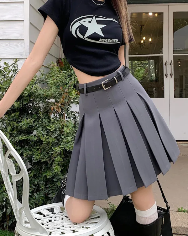 Skirts*Boogzel Clothing Good Manners Knee-Length Pleated Skirt