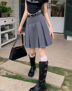Skirts*Boogzel Clothing Good Manners Knee-Length Pleated Skirt