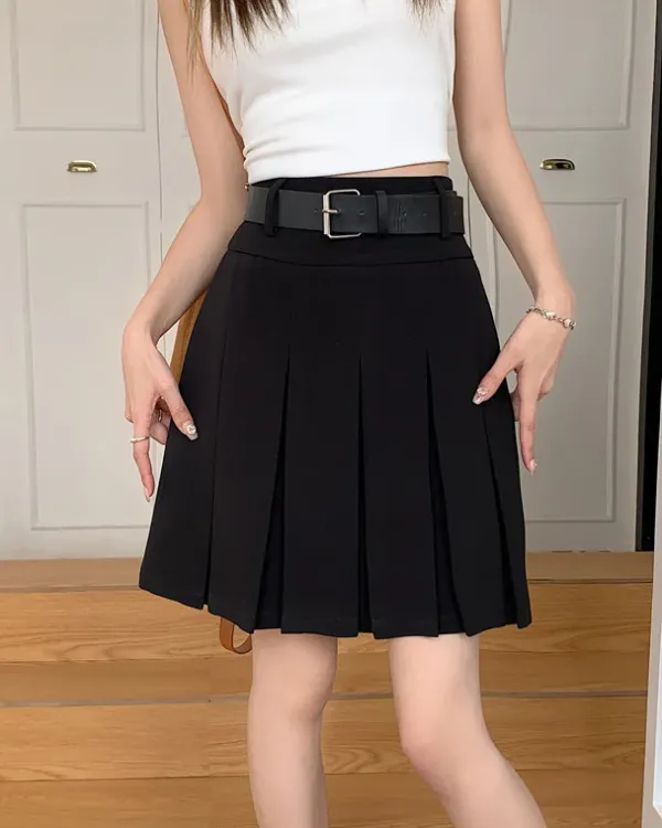 Skirts*Boogzel Clothing Good Manners Knee-Length Pleated Skirt