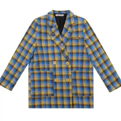 Coats & Jackets*Boogzel Clothing Good Manners Oversized Plaid Blazer Blue/yellow