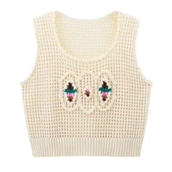 Knit Vests|Crop Tops*Boogzel Clothing Grandmacore Cropped Knit Vest Beige