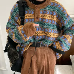 Sweaters*Boogzel Clothing Grandmacore Sweater Brown/green