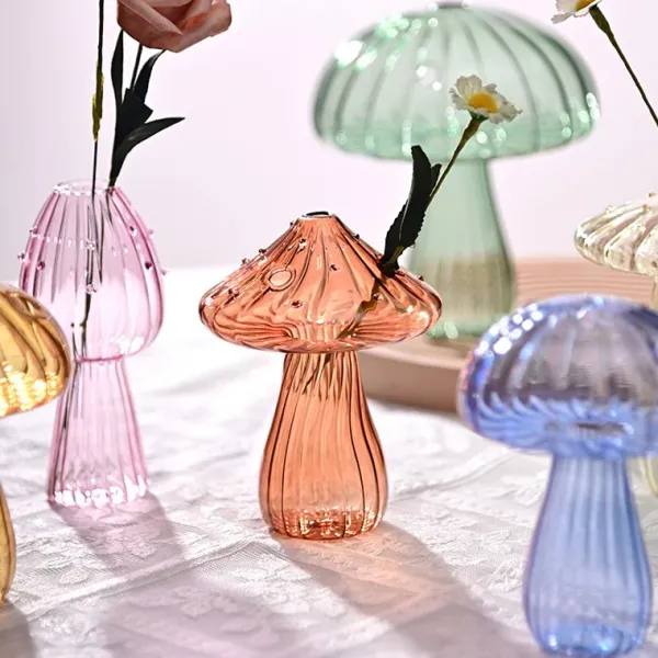 Flower Vases|Aesthetic Room Decor*Boogzel Clothing Grandma's House Nordic Mushroom Glass Vase