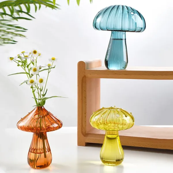 Flower Vases|Aesthetic Room Decor*Boogzel Clothing Grandma's House Nordic Mushroom Glass Vase