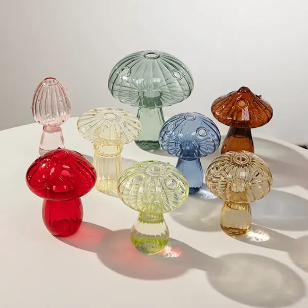 Flower Vases|Aesthetic Room Decor*Boogzel Clothing Grandma's House Nordic Mushroom Glass Vase