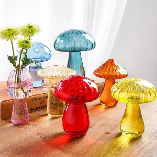 Flower Vases|Aesthetic Room Decor*Boogzel Clothing Grandma's House Nordic Mushroom Glass Vase