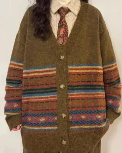 Knit Cardigans*Boogzel Clothing Grandpa Aesthetic Oversized Cardigan Green
