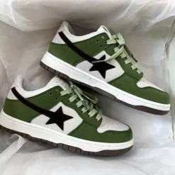 Classics|Aesthetic Sneakers*Boogzel Clothing Green & Black Aesthetic Star Sneakers Green/black