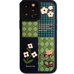 Iphone Cases*Boogzel Clothing Green Argyle Patchwork iPhone Case