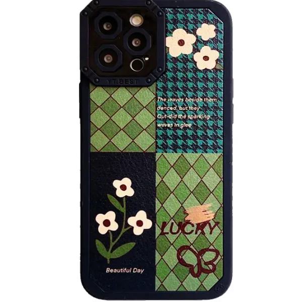 Iphone Cases*Boogzel Clothing Green Argyle Patchwork iPhone Case