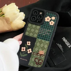 Iphone Cases*Boogzel Clothing Green Argyle Patchwork iPhone Case