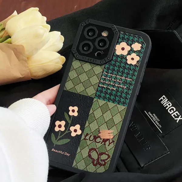 Iphone Cases*Boogzel Clothing Green Argyle Patchwork iPhone Case
