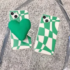 Iphone Cases*Boogzel Clothing Heart Checkered iPhone Case Green