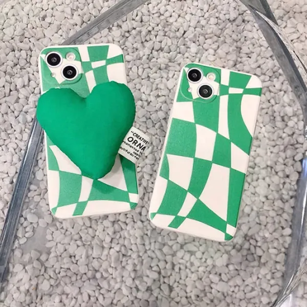 Iphone Cases*Boogzel Clothing Heart Checkered iPhone Case Green