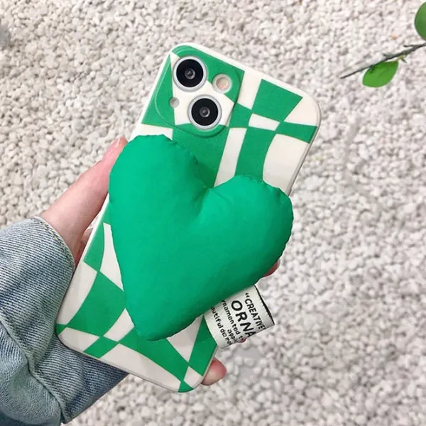 Iphone Cases*Boogzel Clothing Heart Checkered iPhone Case Green