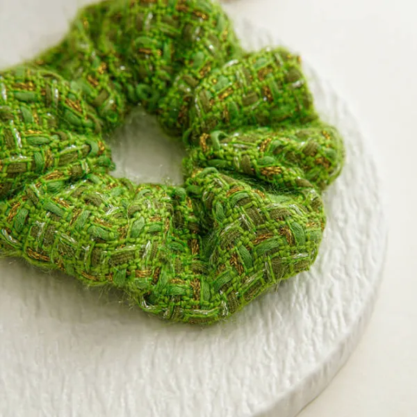 Hair Accessories*Boogzel Clothing Tweed Scrunchie Green
