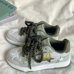 Aesthetic Sneakers*Boogzel Clothing Clear Star Sneakers Grey
