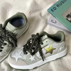 Aesthetic Sneakers*Boogzel Clothing Clear Star Sneakers Grey