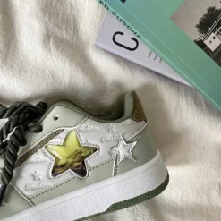 Aesthetic Sneakers*Boogzel Clothing Clear Star Sneakers Grey