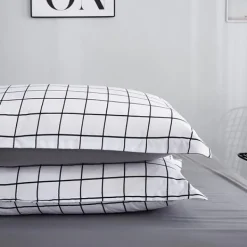 Aesthetic Bedroom*Boogzel Clothing Grid Bedding Set Grey/white