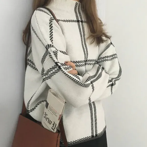 Sweaters*Boogzel Clothing Grid Lounge Sweater