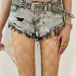 Other*Boogzel Clothing Grid Patterned Mesh Tights