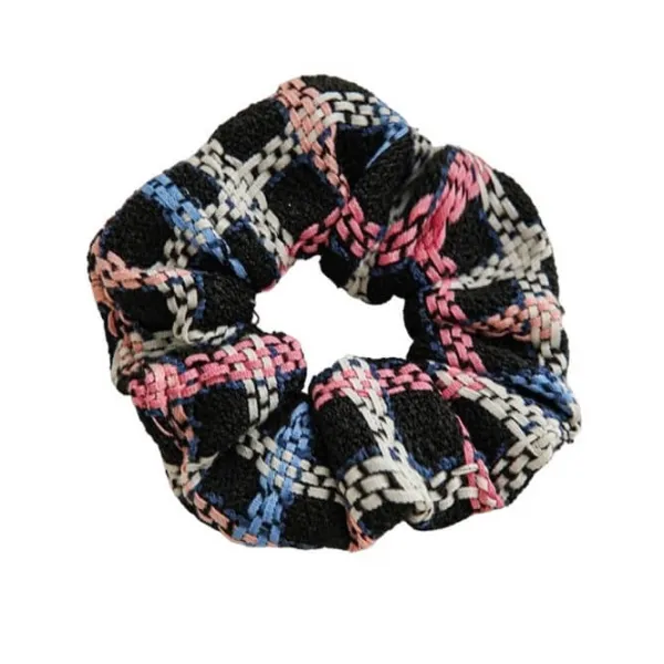 Hair Accessories*Boogzel Clothing Grid Tweed Scrunchie Black