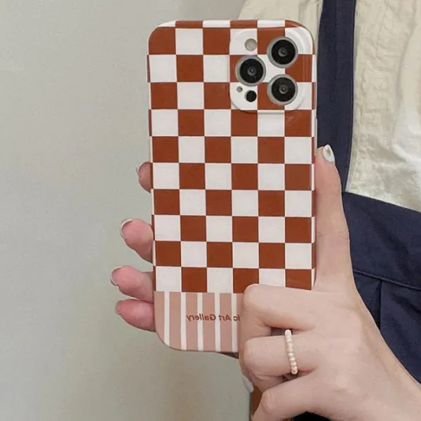 Iphone Cases*Boogzel Clothing Groovy Mirror Checker iPhone Case Brown