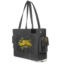 Bags & Purses*Boogzel Clothing Groovy Trippy Heart Tote Bag DarkGrey