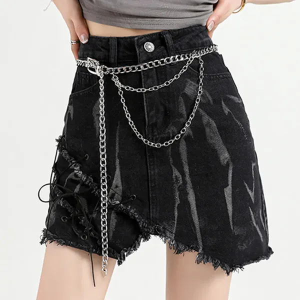 Skirts*Boogzel Clothing Grunge Aesthetic Denim Skirt Black